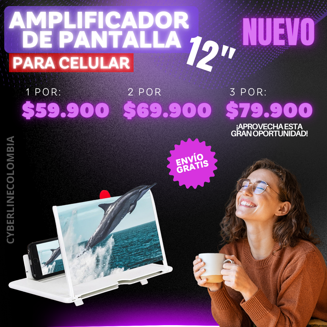 AMPLIFICADOR DE PANTALLA PARA CELULAR 12”