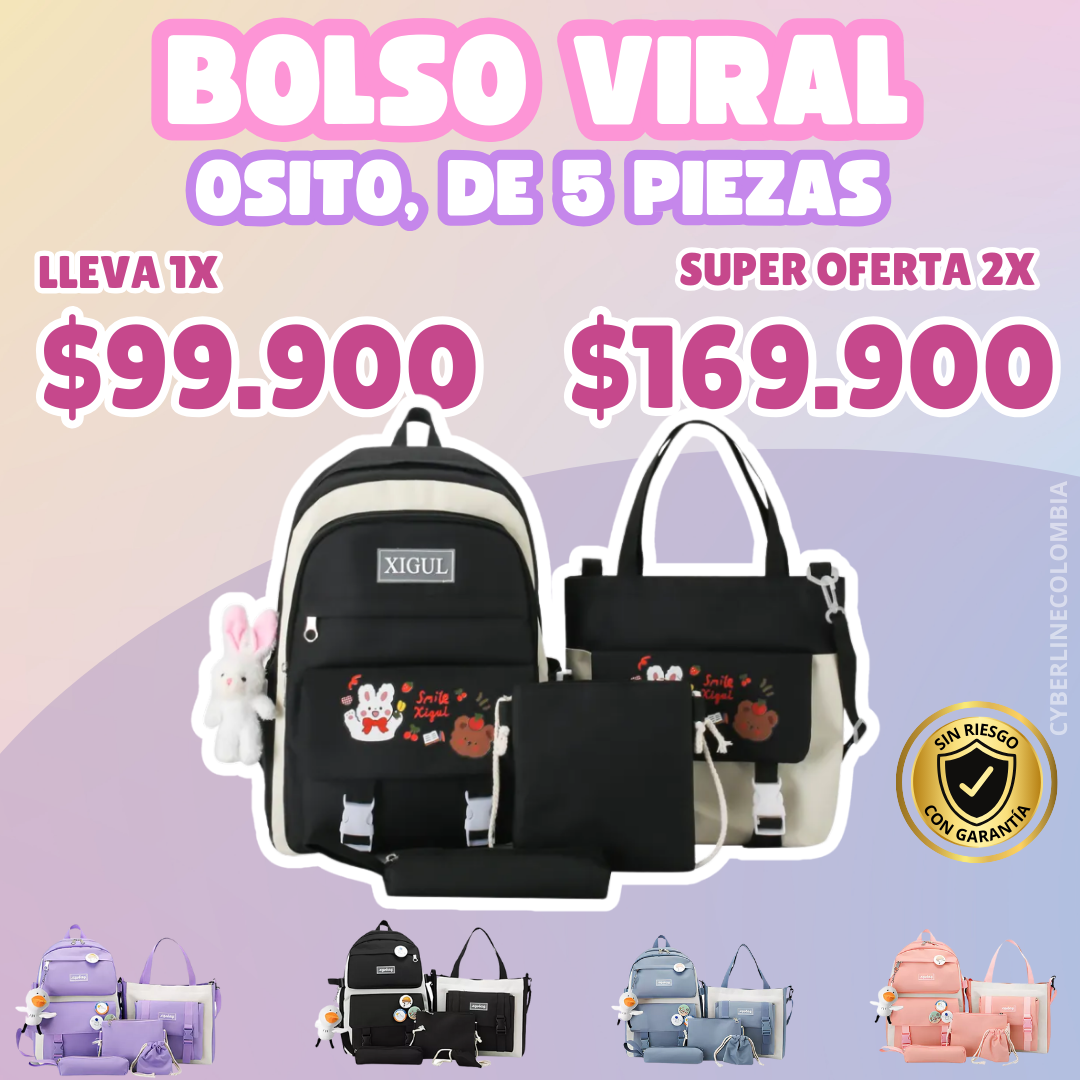 COMBO VIRAL BOLSOS 5 EN 1 , ¡Tu combo perfecto para organizarte con estilo! 🎀