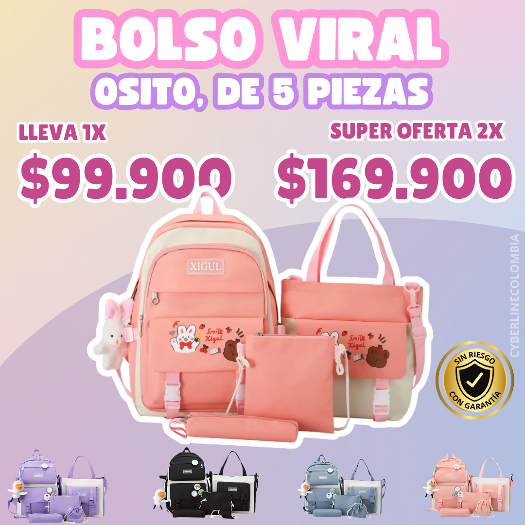 COMBO VIRAL BOLSOS 5 EN 1 , ¡Tu combo perfecto para organizarte con estilo! 🎀