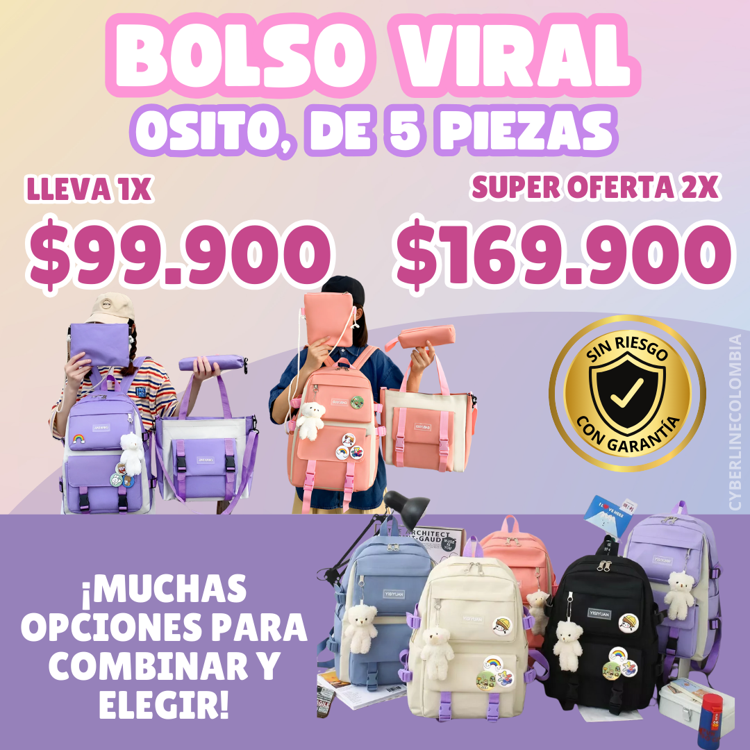 COMBO VIRAL BOLSOS 5 EN 1 , ¡Tu combo perfecto para organizarte con estilo! 🎀
