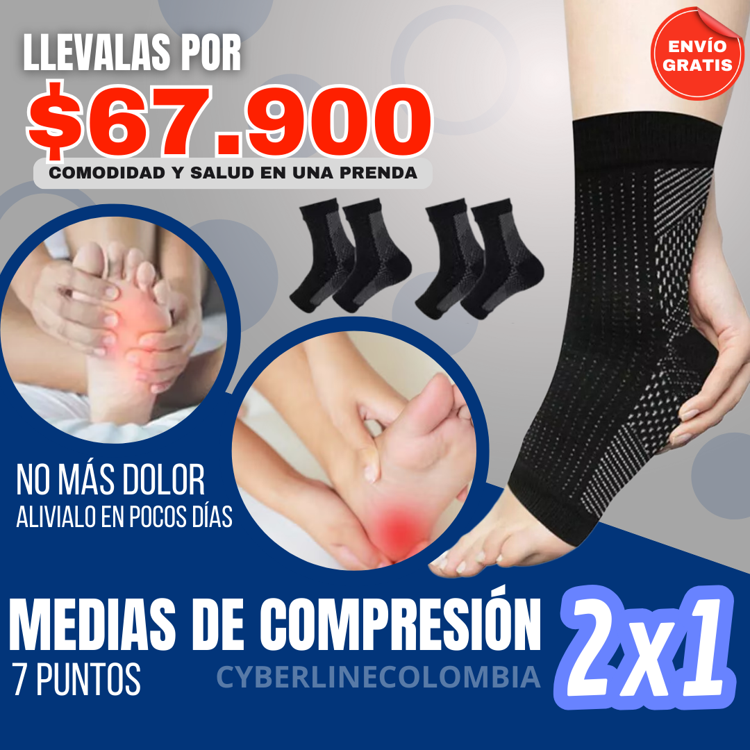 2X1 Medias De Neuro Compresión - Dale a tus pies el descanso que necesitan ¡YA!
