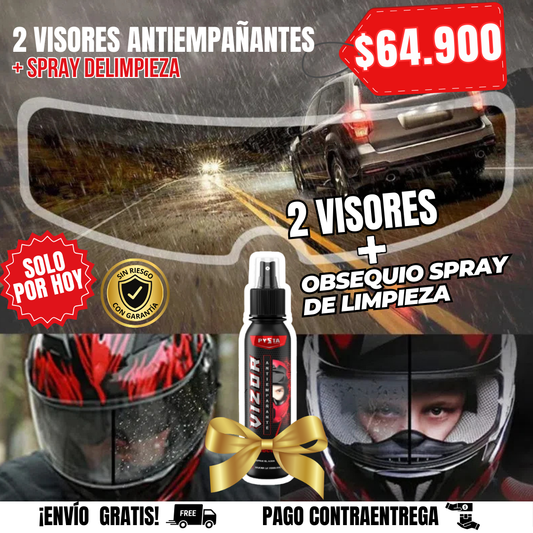 2X1 VISOR ANTIEMPAÑANTE + OBSEQUIO SPRAY DE LIMPIEZA🎁