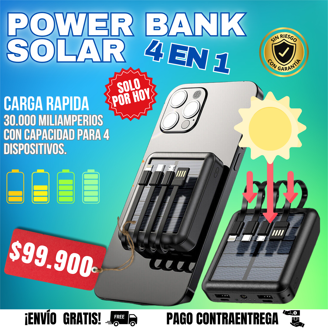 POWER BANK SOLAR 4 EN 1